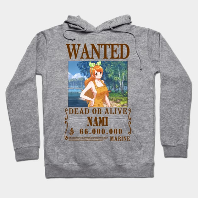 Nami One Piece Wanted Hoodie by Teedream